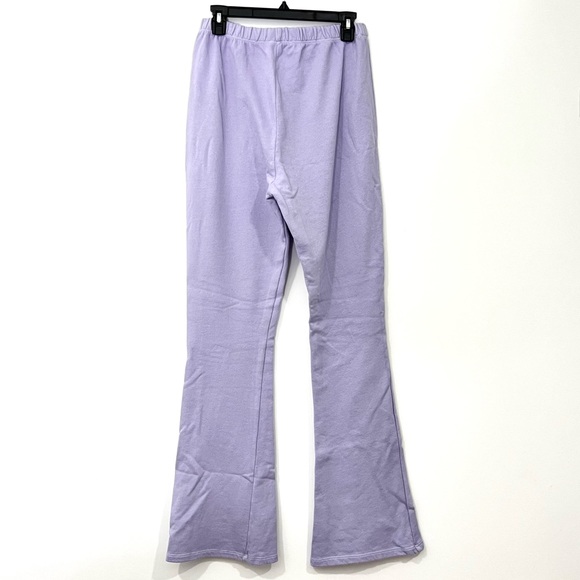 Topshop Lilac Flared Soft Jersey Trousers - Picture 4 of 11